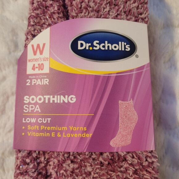 Dr Scholls Low Cut Soothing Spa Socks 2 Pair Lavender & Vitamin E Infused New - Picture 7 of 8